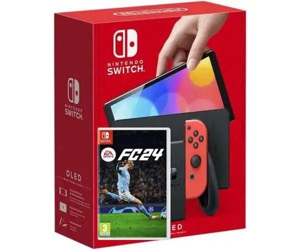 Nintendo Switch (OLED model) Neon Blue-Red + Игра EA SPORTS FC 24 (русская версия)