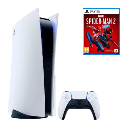 Набор Консоль Sony PlayStation 5 Blu-ray 825GB (9424390) White + Игра Marvel’s Spider-Man 2 Русская Озвучка