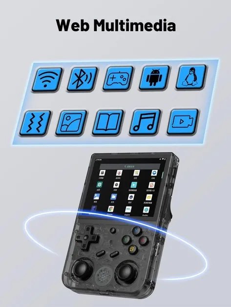 Портативная игровая консоль приставка ретро ANBERNIC RG353VS 64GB + стекло / Black