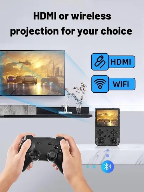 Портативная игровая консоль приставка ретро ANBERNIC RG353VS 64GB + стекло / Black