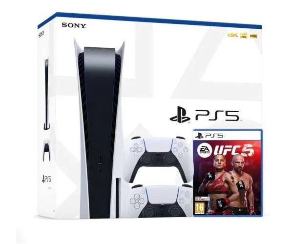Sony PlayStation 5 White 825Gb + UFC 5 (английская версия) + DualSense (White)