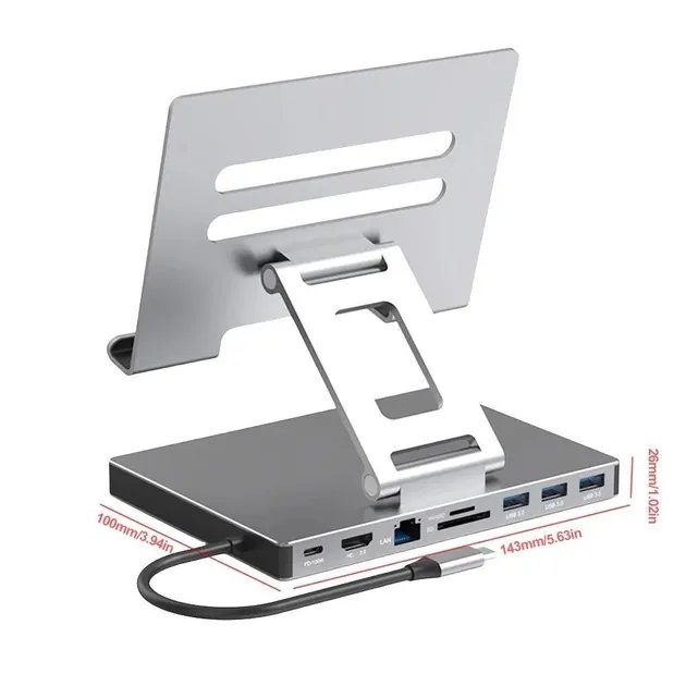 Док-станція 9в1 для Steam Deck|iPad|Android (HDMI 4K/Ethernet/ 3хUSB 3.0/ USB-C 100W/3.5мм/SD/TF)