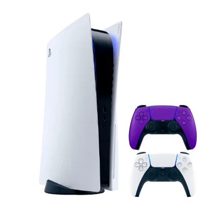 Набор Консоль Sony PlayStation 5 Blu-ray 825GB (9424390) White + Геймпад Беспроводной DualSense Purple
