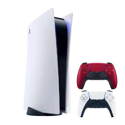 Набор Консоль Sony PlayStation 5 Blu-ray 825GB (9424390) White + Геймпад Беспроводной DualSense Volcanic Red