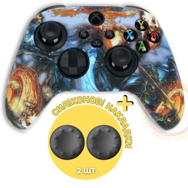 Качественный защитный силиконовый чехол для геймпада Xbox Series X|S (Type 4) + в подарок накладки на стики