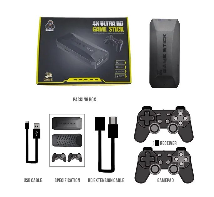 Игровая консоль Game Stick Lite M16 64Gb 4K Ultra HD 2 джойстика 20000+ игр 25+ эмуляторов