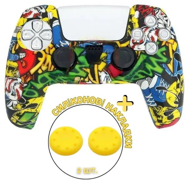 Качественный защитный силиконовый чехол для геймпада Sony DualSense™ (PS5) type 6 + в подарок накладки на стики