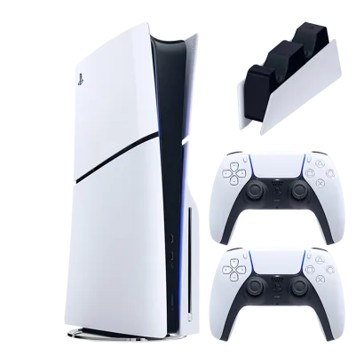 Набор Консоль Sony PlayStation 5 Slim Blu-ray 1TB (96989) White + Геймпад Беспроводной DualSense + Зарядное Устройство Проводной DualSense