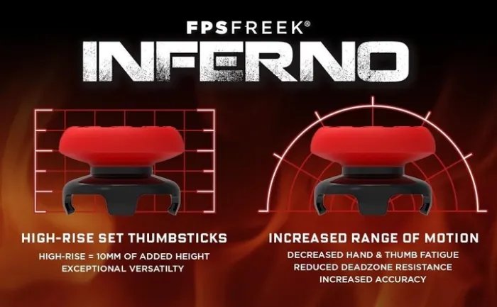 Накладки на стіки KontrolFreek® Inferno (Оновлена версія) для Sony DualSense PS5 / DualShock PS4
