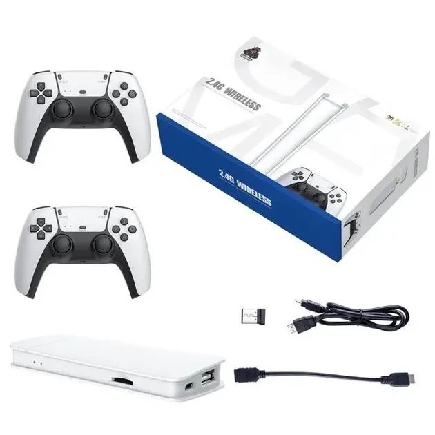 Игровая консоль M15 4K 64GB 20000 игр + два беспроводных контроллера белая (75165724)
