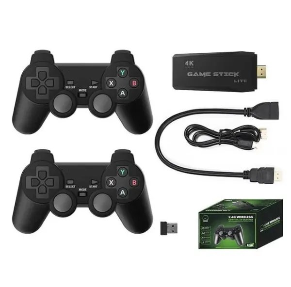 Портативная игровая консоль DATA FROG Y3 Lite 4K 64GB 10000 игр + два беспроводных контроллера черная (75164189)