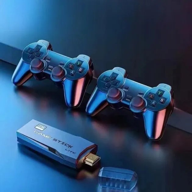 Игровая приставка двойной беспроводной контроллер 64 Gb 10000 игр 4K Game Stick Lite Черный