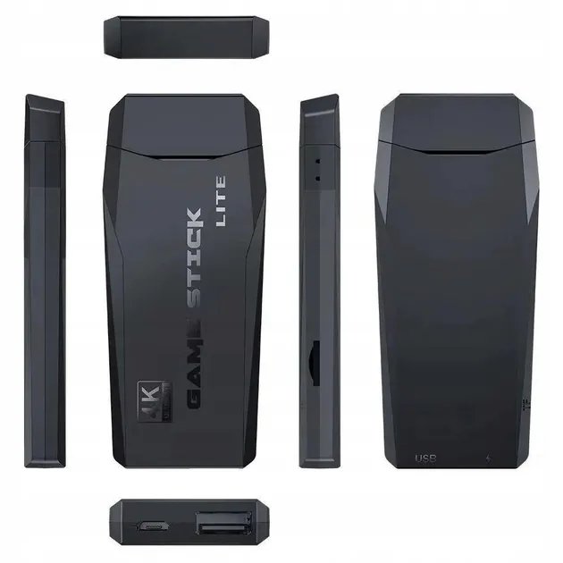 Игровая приставка двойной беспроводной контроллер 64 Gb 10000 игр 4K Game Stick Lite Черный