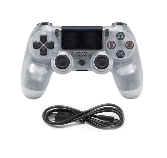 Беспроводной джойстик - геймпад для PS4 DoubleShock c полным функционалом (Серый Прозрачный)