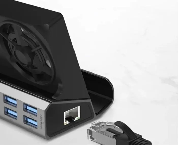 Зарядная док-станция YCE 9 в 1 для Asus Rog Ally с охлаждением и RGB подсветкой, PD, USB*6, RJ45, HDMI 2.0