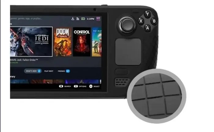 Защитный противоударный силиконовый чехол бампер Farad для игровой консоли Valve Steam Deck/черный