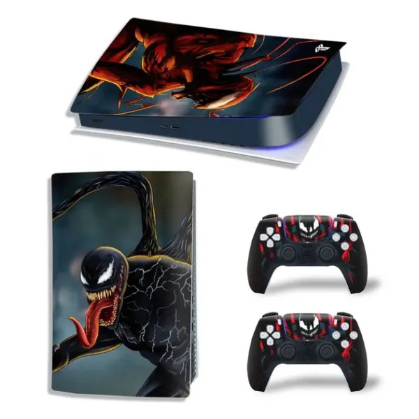 Виниловая наклейка для Sony PlayStation PS5 Venom Red/Black 360
