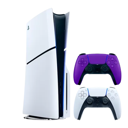 Набор Консоль Sony PlayStation 5 Slim Blu-ray 1TB (96989) White + Геймпад Беспроводной DualSense Purple