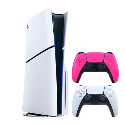 Набор Консоль Sony PlayStation 5 Slim Blu-ray 1TB (96989) White + Геймпад Беспроводной DualSense Pink