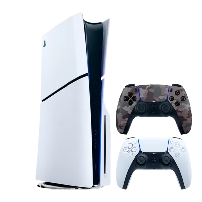 Набор Консоль Sony PlayStation 5 Slim Blu-ray 1TB (96989) White + Геймпад Беспроводной DualSense Grey Camouflage