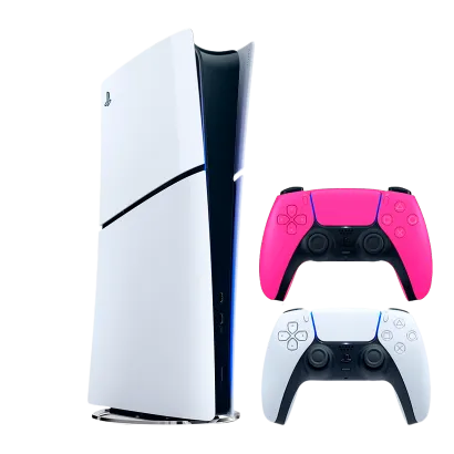 Набор Консоль Sony PlayStation 5 Slim Digital Edition 1TB (0000005932) White + Геймпад Беспроводной DualSense Pink
