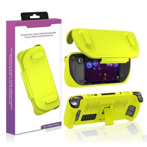 Портативный пластиковый защитный чехол с крышкой для Steam Deck Yellow