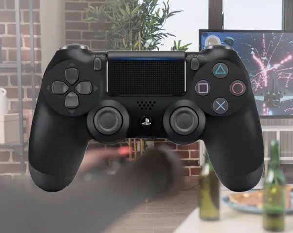 Беспроводной джойстик геймпад PS4 Doubleshock PS 4 c двойной вибрацией для приставки и компьютера wireless controller Bluetooth Black