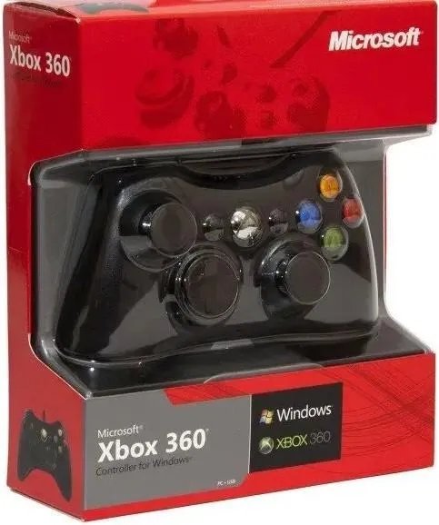 Джойстик проводной для Xbox 360 и ПК проводной манипулятор USB геймпад для хбокс 360 Черный Red box