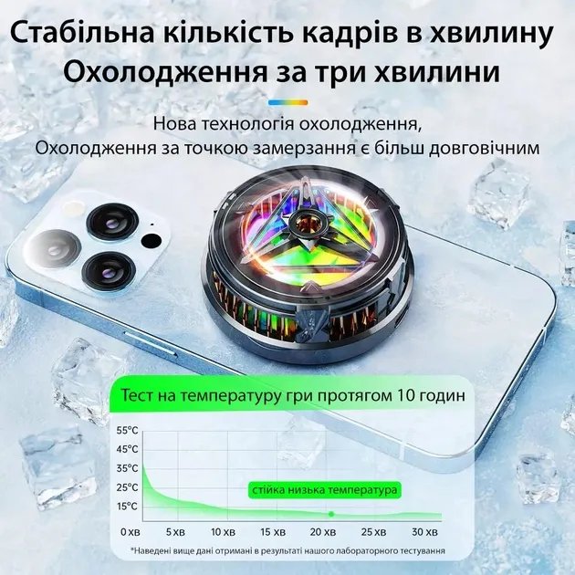 Портативный магнитный радиатор игровой кулер с охлаждающим вентилятором для телефона Plextone EX2 Black